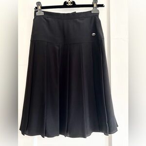 Authentic CHANEL Black silk skirt
